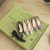Elegantes Zapatos de Boda Nupciales de Satén Punta Puntiaguda Zapatos de Tacón Medio con Pedrería Zapatos de Mujer para Desplazarse Boca Baja Hebilla Cuadrada Tacón Grueso Slip-on