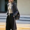 Nuevo Cárdigan 100% Lana Otoño e Invierno 2026 para Mujer, Cuello en V, Longitud Extendida, Suéter de Estilo Holgado y Relajado, Top Abrigo de Cachemira