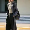 Nuevo cárdigan 100% lana Otoño/Invierno 2026 para mujer, cuello en V, largo, holgado, estilo relajado, suéter, prenda exterior de cachemira