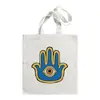 Bolso de Lona Estampado Ojo Turco Azul Bolso de Hombro Bolso Plegable Bolso Tote Bolso de Compras Comercio Exterior