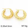 Pendientes de Alambre Retorcido de Moda Personalizados Estilo Europeo y Americano, Acero Inoxidable Chapado en Oro de 18 Quilates Trenzado Geométrico Simple de Lujo Ligero