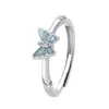 Anillos Luminosos de Pareja Mariposa Azul Soñadora para Hombres y Mujeres, Diseño Único, Anillo Abierto de Mariposa Sencillo y de Alta Gama Regalo