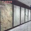 Nuevo Modelo Superficie de Cristal 1200*2400 Fondo Brillante Pared de Fondo Entrada Isla de Jade Azul Mesa Mostrador de Bar Mesa de Café Cristal Azul