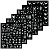 Pegatinas de uñas de Halloween transfronterizas combinación de araña, murciélago, calavera, calabaza pegatinas autoadhesivas para arte de uñas de la fábrica de origen