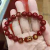 Pulsera de imitación de cinabrio con nudo de templo de fábrica, pulsera de estilo nacional, estilo de 108 cuentas, varios estilos, suministro de fabricantes, gran cantidad