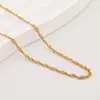 Cadena de Ola de Agua, Cadena Retorcida de Ola, Cadena para Clavícula DIY, Chapada en Oro Real de 18K, Cadena Exquisita al por Mayor, Diseño de Línea Corta