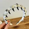 Nova tiara pente preta e branca de bolinhas com copa alta, com um toque sofisticado estilo francês, adornada com strass, tiara de cetim, acessório de cabelo versátil para o dia a dia
