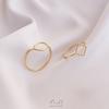 Anillo soporte vacío diy con retención de color oro de 14K anillo geométrico cuadrado rombo corazón de durazno enrollado a mano anillo de respaldo