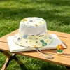 Sombrero de Pescador de Dibujos Animados de Verano para Niños y Niñas, Sombrero de Cubo Transpirable con Protección Solar, Sombrero de Cubo Delgado para Bebé con Dinosaurio de Cáscara de Huevo