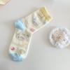 Calcetines Blancos Niña Infantil Oso Dibujos Animados Japonés Lindo Niña Primavera y Otoño Verano Media Caña Algodón Estudiante Deportes