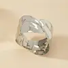 Diseño de Moda Transfronterizo Europeo y Americano Pulsera Abierta Geométrica Irregular Plegada Estilo Frío Pulsera Personalizada de Gama Alta