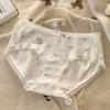 Encaje Francés 100A Algodón Antibacterial Entrepierna Extendida Ropa Interior de Algodón Puro para Niñas Ropa Interior de Algodón para Bebé para Mujer de Cintura Media Categoría a