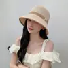 Moda Primavera y Verano Versátil Calado Malla Exterior Casual Sombrero para Mujer Sombrero de Sol para Mujer Sombrero de Pescador Sombrero Cubeta Sombrero de Playa