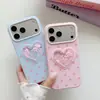 Capa de Celular Silicone Coração Areia Líquida Bolinhas Maçã Compatível com iPhone 17 Pro Max/16 Huawei Xiaomi 15
