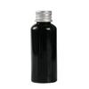 Sub-frasco de plástico preto à prova de luz 30 50 100 ml tampa de alumínio reagente amostra tinta óleo essencial líquido frasco vazio