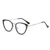 Nuevos Lentes Retro de Metal Antiluz Azul Modernos Populares en Internet Mismo Estilo Armazón de Moda para Lentes Mujer Fotocromáticos Planos