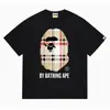 24 Tendências Quentes de Verão Online: Camiseta bAPe com Cabeça de Macaco, Estampa Camuflada, Camiseta Unisex de Manga Curta com Gola Redonda