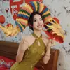 Dragão de Papel Estilo Chinês, Adereços para Jogo de Flores de Casamento Estilo Chinês, Adereços para Fotos de Roupão de Casamento, Dança do Dragão de Recorte de Papel