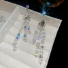 Pendientes de Aro Vintage de Cristal con Aguja Plateada Estilo Étnico Modernos Pendientes de Botón de Lujo Ligero con un Diseño Único Pendientes Versátiles para Mujer