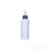 Botella de boca puntiaguda de 30ml 50ml 60ml 100ml Botella exprimible de HDPE Botella pigmentada translúcida Tapa de gel Sub-botella