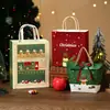 Sacolas de presente de Natal, estilo novo espesso de papel kraft Papai Noel sacolas de papel vermelho e verde atacado