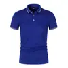 E-commerce transfronteiriço mais vendido camiseta polo masculina cor sólida comércio exterior tamanho plus size lisa gola alta camiseta estilo europeu e americano solta de manga curta tendência