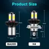 Luz de coche eléctrico WJ faro LED de motocicleta bombilla de scooter BA20D faro de triciclo foco incorporado de doble garra