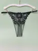 Pantaletas de Malla Bordadas Florales de Alta Gama para Mujer, Tanga Transparente de Encaje, Pantalón Base Sexy de Verano