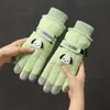 Guantes de Invierno Lindos para Mujer, A prueba de Viento, A prueba de Esquí, Forrados de Felpa, Engrosados, Calientes, A prueba de Frío, para Exteriores, Impermeables, Compatibles con Pantalla Táctil