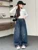 Calça Jeans Nova Estilo Outono para Meninas Mais Velhas, Jeans Bordado Infantil, Tendência de Moda Estilosa e Versátil