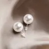 Brincos de Pérola Agulha de Prata para Mulheres, Luxo Leve, Estilo Elegante e de Alto Padrão, Novos Brincos de Nicho 2026 para Mulheres