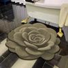Alfombra de baño morada de fuego de buena suerte, alfombra absorbente con forma tridimensional 3D, alfombra de flores, alfombra de tierra de diatomeas para baño, secado rápido