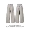 Pantalones retro bordados de moda estilo americano para mujer y hombre, pantalones acampanados de diseño americano para verano, pantalones casuales a rayas de alta costura