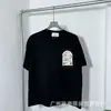 Camiseta Roja de Verano de Manga Corta con Logo Blanco de Casablanca, Marca de Moda Tendencia, Cuello Redondo, Estampado Minimalista, Redondo, Niche Casa