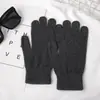 Guantes de Lana Tejida de Invierno para Mujer Estilo ins Cortavientos Cálidos a Prueba de Frío Guantes de Lana de Colores Caramelo Guantes de Invierno para Exteriores de Cinco Dedos