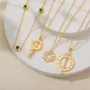 Collar de Acero Inoxidable con Colgante de Brújula de Circonita Chapado en Oro de 18K Cadena para Clavícula de Nácar Joyería Transfronteriza Europea y Americana Amazon