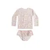Traje de baño para bebé 2026 nuevo modelo estilo ins manga larga secado rápido poliéster traje de baño infantil para vacaciones conjunto de dos piezas para niñas