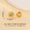 Prata 925 que preserva a cor com zircônia cúbica redonda espaçadores contas soltas pulseira de cristal cordão de mão colar de pérolas acessórios DIY