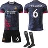 Uniforme de Entrenamiento de Fútbol 2425 Real Madrid Patrón de Dragón Edición Conmemorativa Especial Negro y Rojo Nueva Fuente No. 9 Mbappé 7 Vinicius