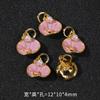 Esmalte Cloisonné Goteo de Aceite Diamante Perla Hoja de Loto Color Conservante Hebilla de Seguridad Colgante Accesorio DIY Perla Pequeña Broche para Ropa