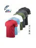 Camiseta Deportiva de Manga Corta para Hombre Multipièce Talla Europea Transpirable de Secado Rápido para Correr Azul Fútbol Entrenamiento Fitness Ropa Casual