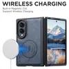 Adequado para capa de celular Samsung Z Fold 8, suporte magnético de couro protetor para carro com carregamento sem fio Galaxy Fold 7/6