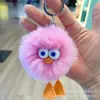 Chaveiro de Pato de Pelúcia com Pelo de Coelho Rex Pingente Boneca Boneca Penduricalho para Mochila Escolar Presentes