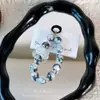 Popular llavero colgante de cuentas chapadas en colores de caramelo con lazo, llavero, accesorio para bolso, charm para funda de teléfono