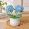 Ramo Pequeño de Punto Transfronterizo en Maceta Regalo para el Día del Maestro Producto Terminado Hilo Girasol Flor Artificial Decoración de Escritorio
