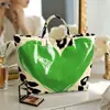 2026 Nova Bolsa de Mão Transfronteiriça Temu Site Independente Impermeável PVC+Lona Portátil para o Dia a Dia Bolsa de Ombro Bolsa Tote