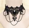 Collar Ancho de Amazon Colgante de Borla Exagerada Reina de Fiesta de AliExpress Collar Ancho de Gemas Collar de Encaje Negro