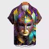 Camisa de Elementos Creativos Transfronterizos de Comercio Exterior 2023 Nueva Impresión Digital 3D Camisa Holgada de Manga Corta Moderna Top para Hombre
