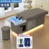 Cama de Shampoo para Terapia Capilar LED de Luxo Leve, Cama Integrada com Circulação de Água e Vaporização para Salão de Beleza, Cama de Fisioterapia Totalmente Reclinável para Lavar o Cabelo
