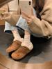 Zapatos tipo Birkenstock con Suela Gruesa, que Aumentan la Altura, Forro de Felpa, Estilo Coreano para Mujer, Novedad Otoño e Invierno 2026, Nicho, con Cordones, Suaves, Versátiles, Zapatos de Algodón Peludos